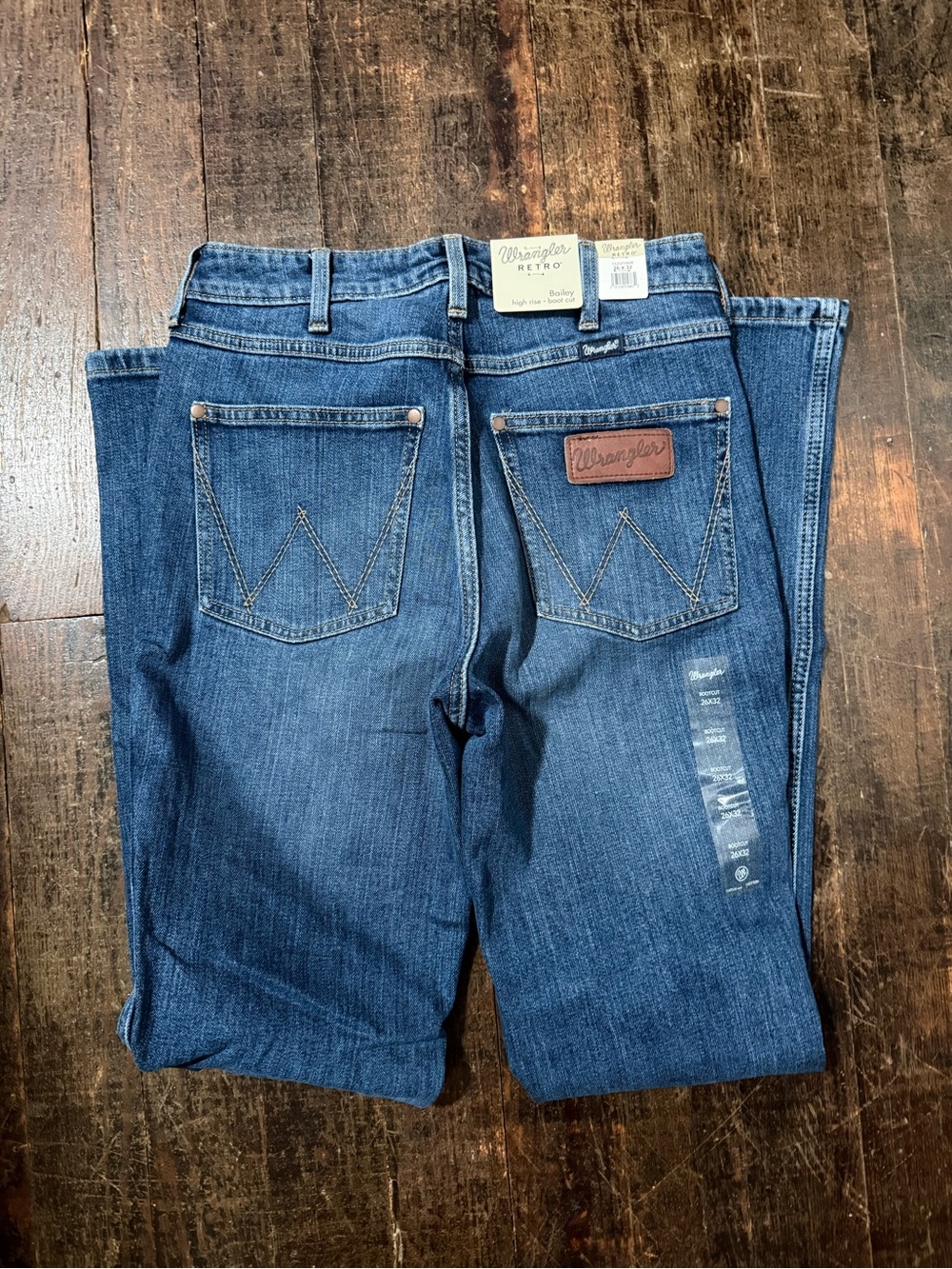 Wrangler Men’s Dark Blue Straight Leg Jeans - Classic Five-Pocket